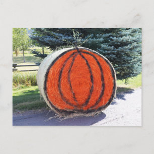 CARTÃO POSTAL HAY BALE PUMPKIN