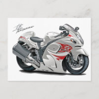 Hayabusa White-Red Bike