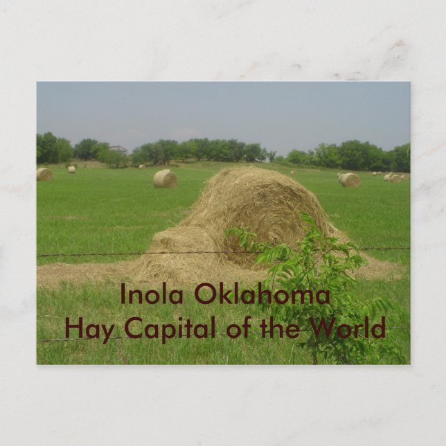 Cartão Postal haybale, Inola OklahomaHay Capital do Mundo (Frente)