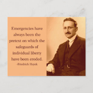 Cartão Postal Hayek sobre emergências
