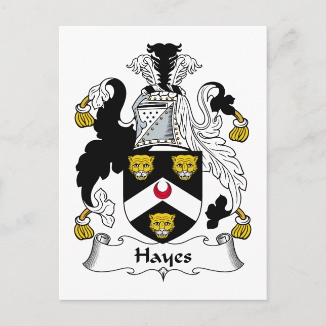 Cartão Postal Hayes Family Crest (Frente)