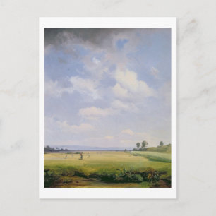 Cartão Postal Haymaking, 1838 (óleo na canvas)