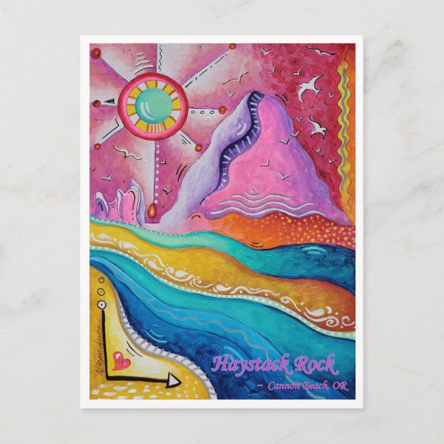 Cartão postal Haystack Rock Cannon Beach OR Viagem (Frente)