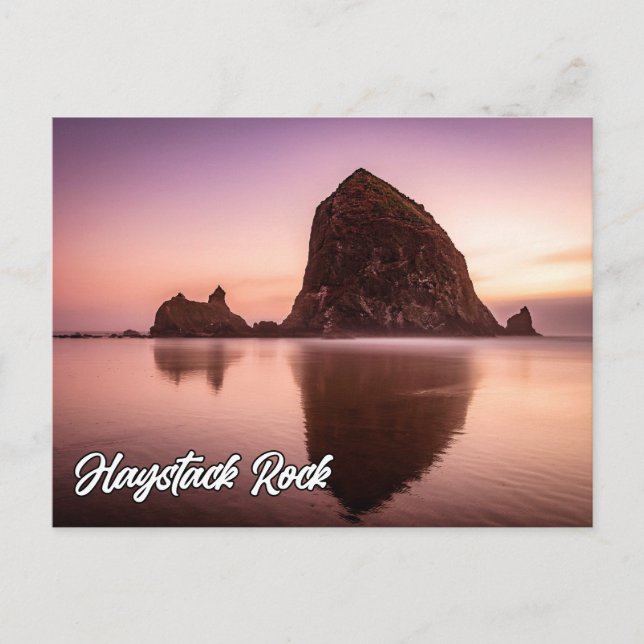 Cartão Postal Haystack Rock, Costa De Oregon, EUA (Frente)