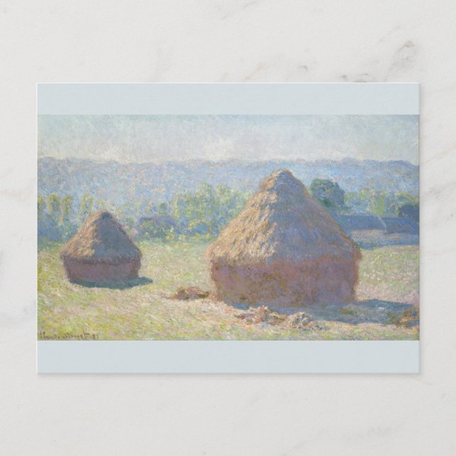 Cartão Postal Haystacks End of Summer Claude Monet (Frente)