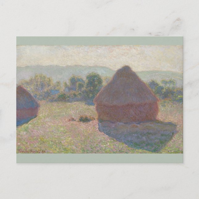 Cartão Postal Haystacks Midday Claude Monet (Frente)