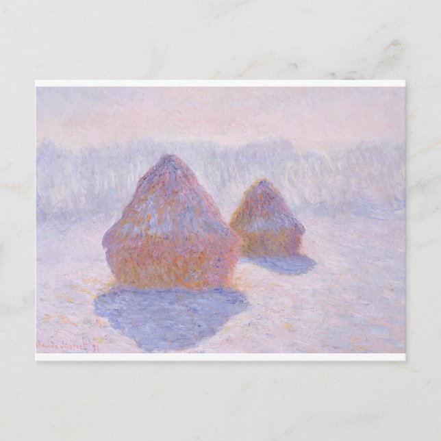 Cartão Postal Haystacks por Claude Monet (Frente)