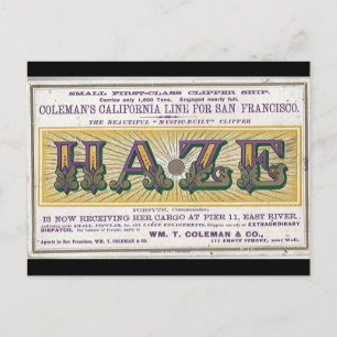 Cartão Postal Haze Clipper Sailship 1900