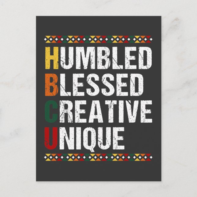 Cartão Postal HBCU Orgulhoso Estudante Educado em Negro (Frente)