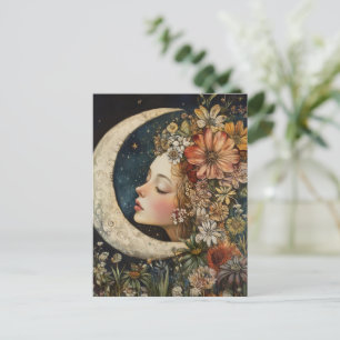 Cartão Postal Headdress Floral & Crescent Moon 2