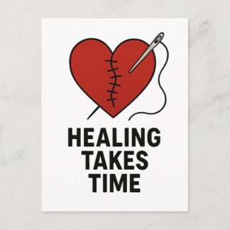 Cartão Postal Healing Takes Time Mental Health Support 