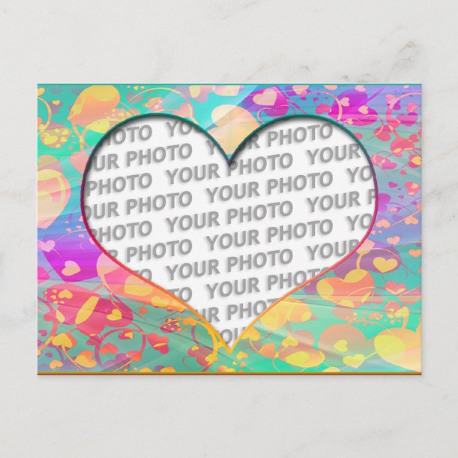 Cartão Postal Heart Frames 6 + sua foto (Frente)