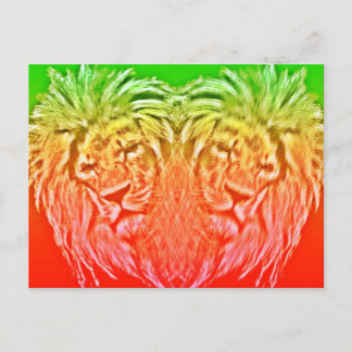 CARTÃO POSTAL HEART LION RASTA