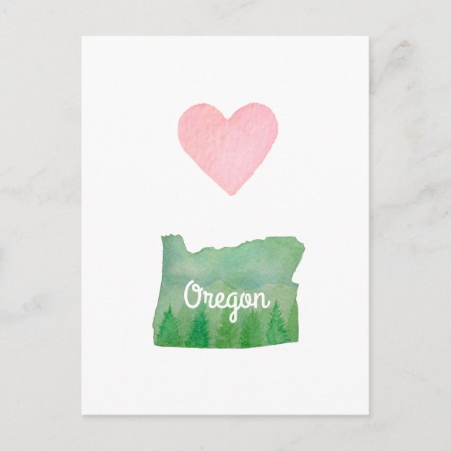 Cartão Postal Heart (Love) Oregon State Green Valley (Frente)