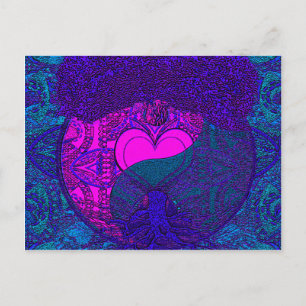 Cartão Postal Heart Mandala Tree