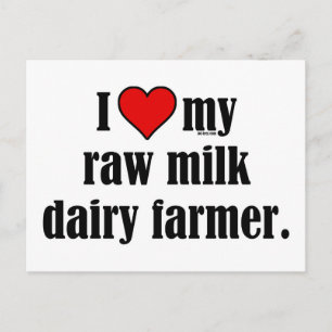Cartão Postal Heart Raw Milk Farmer