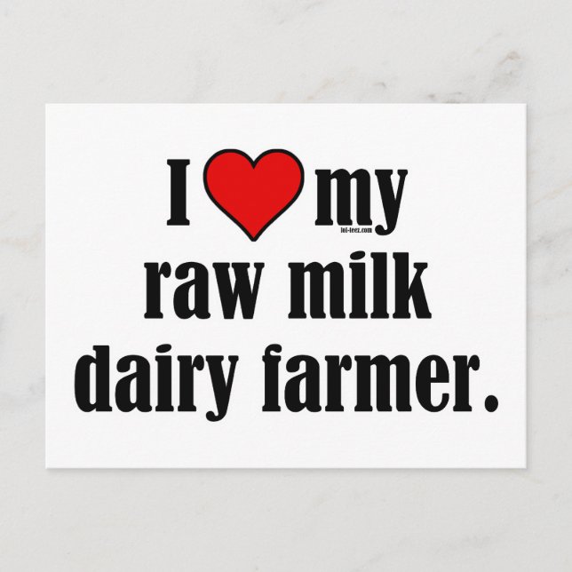 Cartão Postal Heart Raw Milk Farmer (Frente)