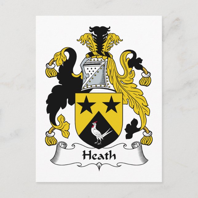 Cartão Postal Heath Family Crest (Frente)