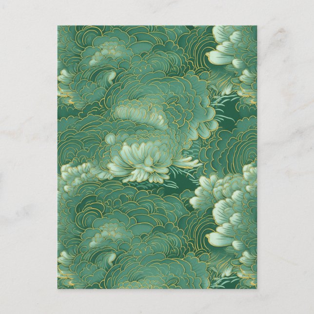 Cartão Postal Heavenly Jade Chiyogami (Frente)