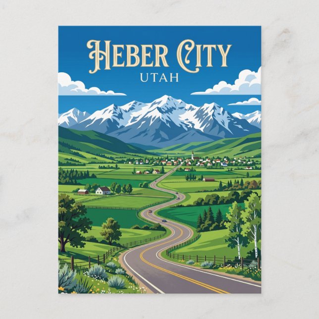 Cartão Postal Heber City EUA (Frente)