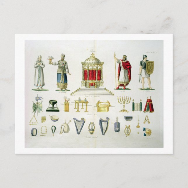 Cartão Postal Hebraico Levi, padre, rei e soldado com sagrado (Frente)