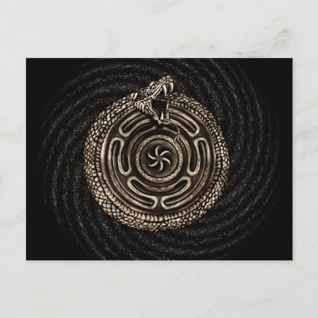 Cartão Postal Hecate Wheel com ouroboros (Frente)