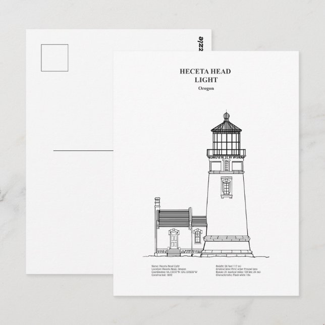 Cartão Postal Heceta Head Lighthouse - Oregon - BD (Frente/Verso)