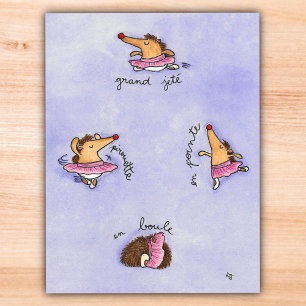 cartão postal HEDGEHOG BALLET por Nicole Janes