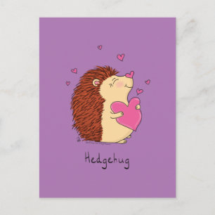 Cartão Postal Hedgehog Cute Kids Dia de os namorados Hugs