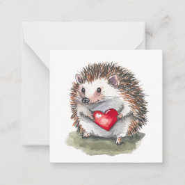Cartão postal Hedgehog Hearty em estilo de cartão 