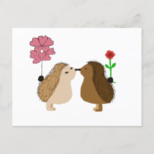 Cartão Postal Hedgehog Love