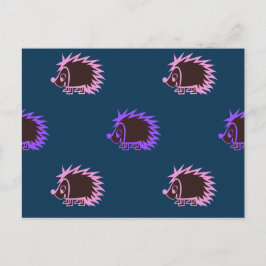 Cartão Postal Hedgehogs de Cartoons Bonitos