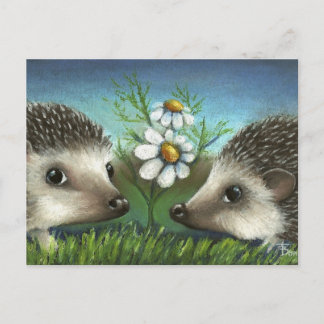 Cartão Postal Hedgehogs em uma data