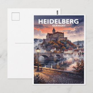 Cartão Postal Heidelberg Alemanha Viagem Antiga