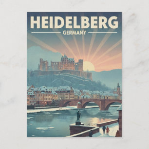 Cartão Postal Heidelberg Castle Alemanha Viagem de inverno