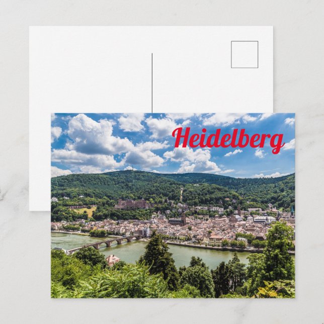Cartão Postal Heidelberg Neckar Panorama Alemanha (Frente/Verso)