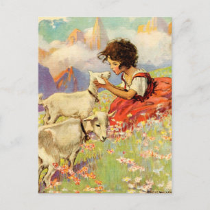 Cartão Postal "Heidi and Her Goats", por Jessie Willcox Smith