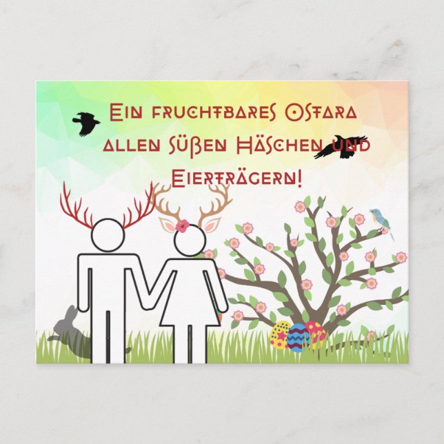 Cartão Postal Heidnische Postkarte Ostara (Frente)
