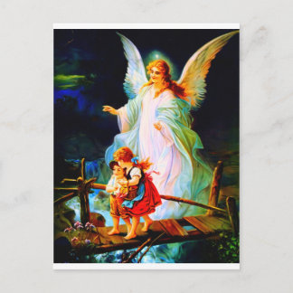 Cartão Postal Heiliger Schutzengel Guardian Angel e crianças