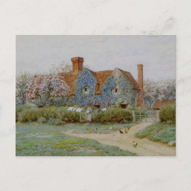 Cartão Postal Helen Allingham Buckinghamshire House em Penn Stre (Frente)