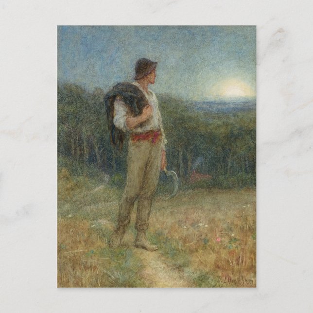 Cartão Postal Helen Allingham Vintage Harvest Moon (Frente)