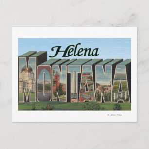 Cartão Postal Helena, Montana - Cenas com Letras Grandes