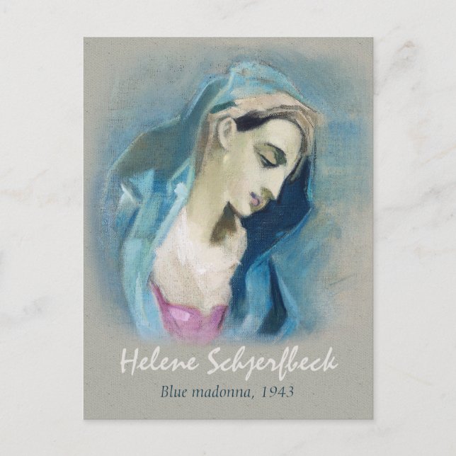 Cartão Postal Helene Schjerfbeck Blue Madonna 1943 (Frente)