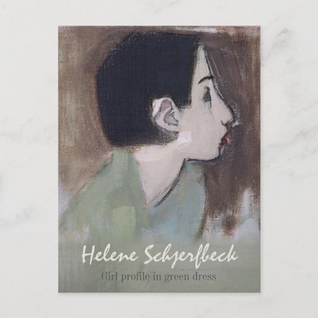 Cartão Postal Helene Schjerfbeck Girl se apresenta em vestido ve (Frente)