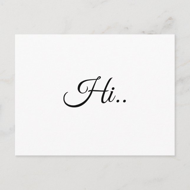 Cartão Postal Hello Ivory Cream Minimalist Script Design (Frente)
