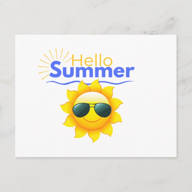 Cartão Postal "Hello Summer" Sunshine (Frente)