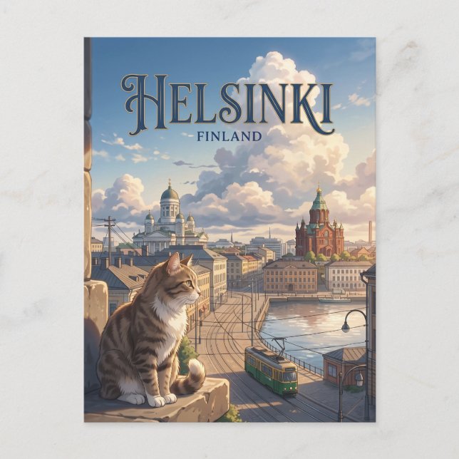 Cartão Postal Helsinki Finlândia (Frente)