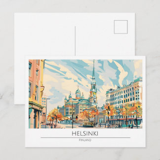 Cartão Postal Helsinki Finlândia Arte Vintage Viagem