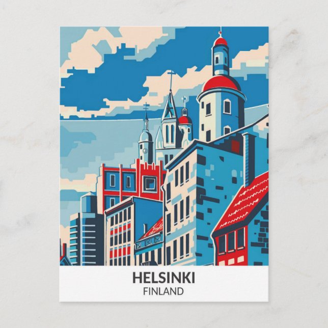 Cartão Postal Helsínquia Finlândia - Trabalho de arte (Frente)