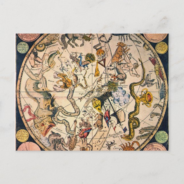 Cartão Postal Hemisfério Celestial, 1790 (Frente)